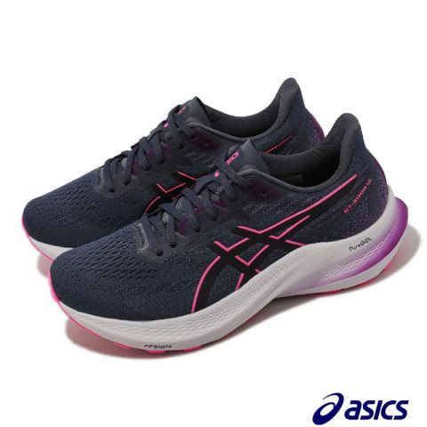 Asics 亞瑟士 慢跑鞋 GT-2000 12 D 寬楦 女鞋 藍 粉 3D導引 支撐 運動鞋 反光 1012B504022