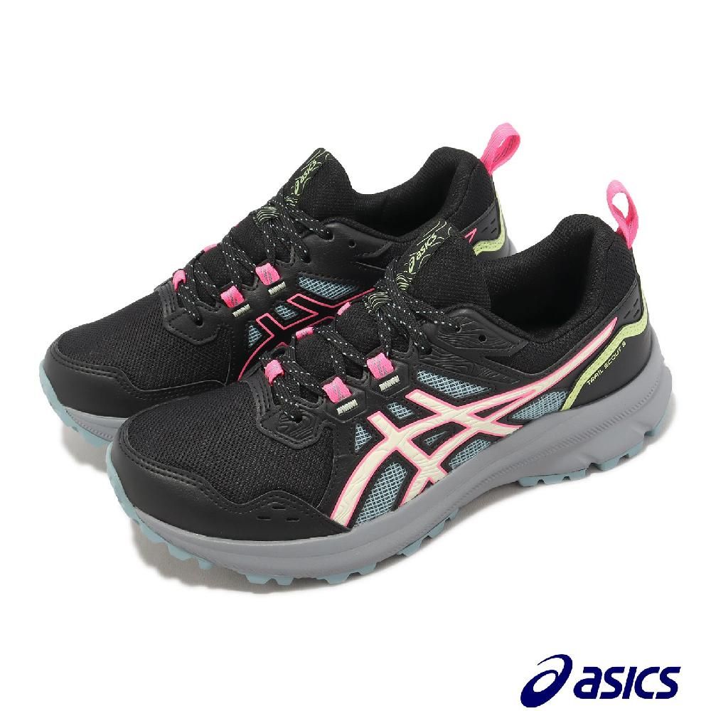 Asics 亞瑟士   越野跑鞋 Trail Scout 3 女鞋 黑 粉 緩震 戶外 入門款 運動鞋 1012B516001