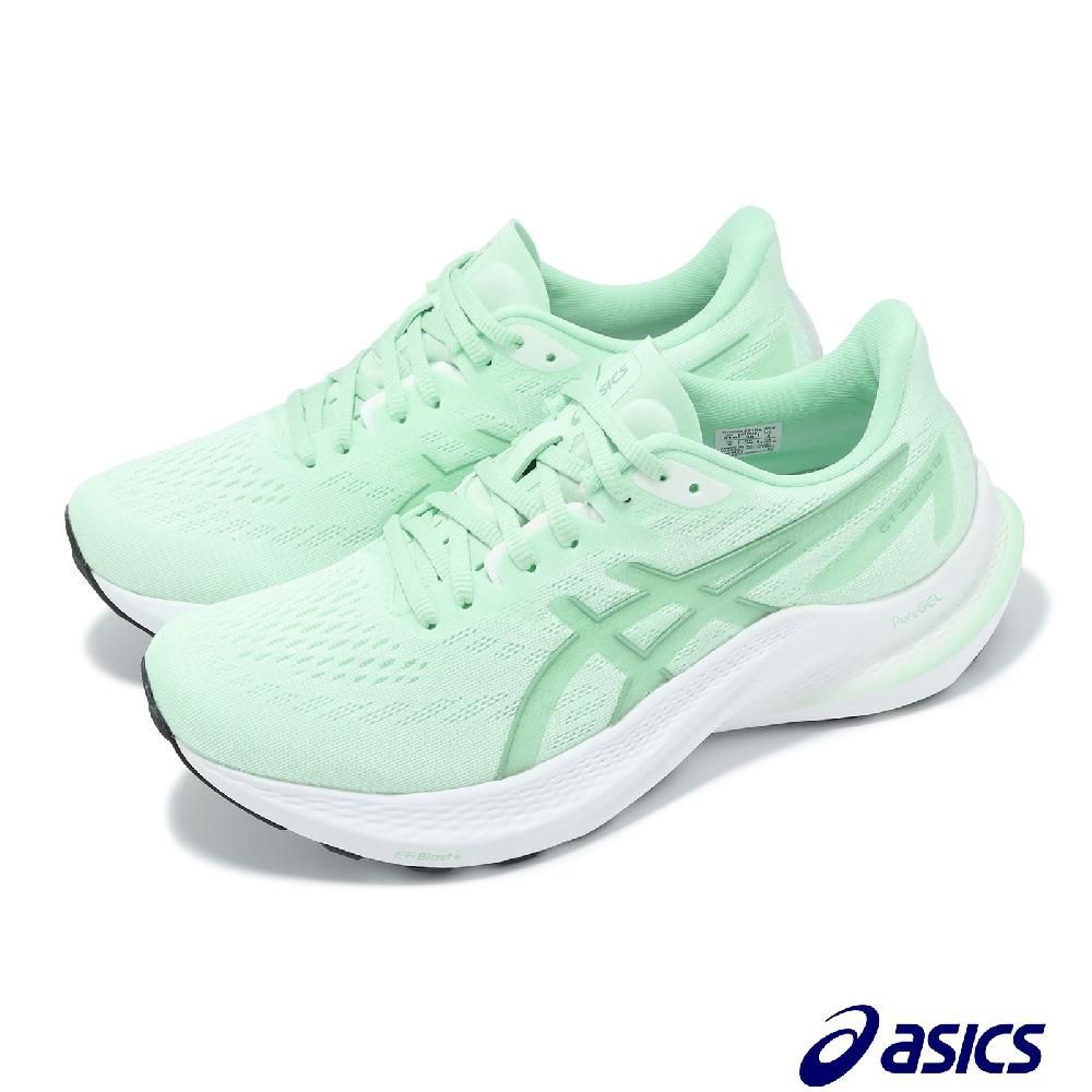 Asics 亞瑟士   慢跑鞋 GT-2000 12 2E 女鞋 超寬楦 綠 白 支撐 回彈 路跑 運動鞋 1012B608301