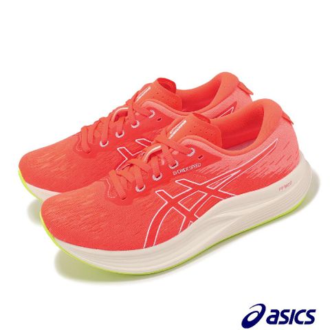 Asics 亞瑟士 競速跑鞋 EvoRide Speed 2 女鞋 紅 白 弧形大底 回彈 路跑 競速 運動鞋 1012B597600
