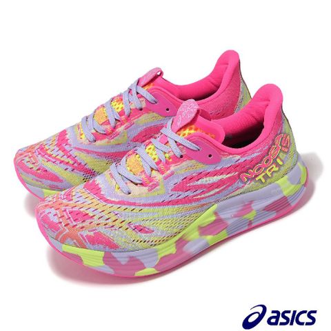 Asics 亞瑟士 越野跑鞋 Noosa TRI 15 女鞋 亮粉 安全黃 緩震 弧形大底 鐵人三項 運動鞋 1012B429700