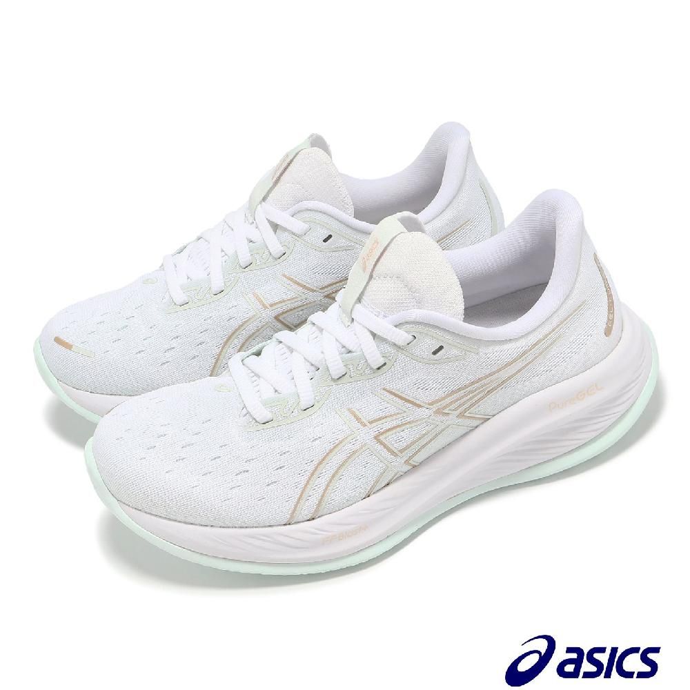 Asics 亞瑟士   慢跑鞋 GEL-Cumulus 26 女鞋 白 紫 緩衝 厚底 運動鞋 1012B599100