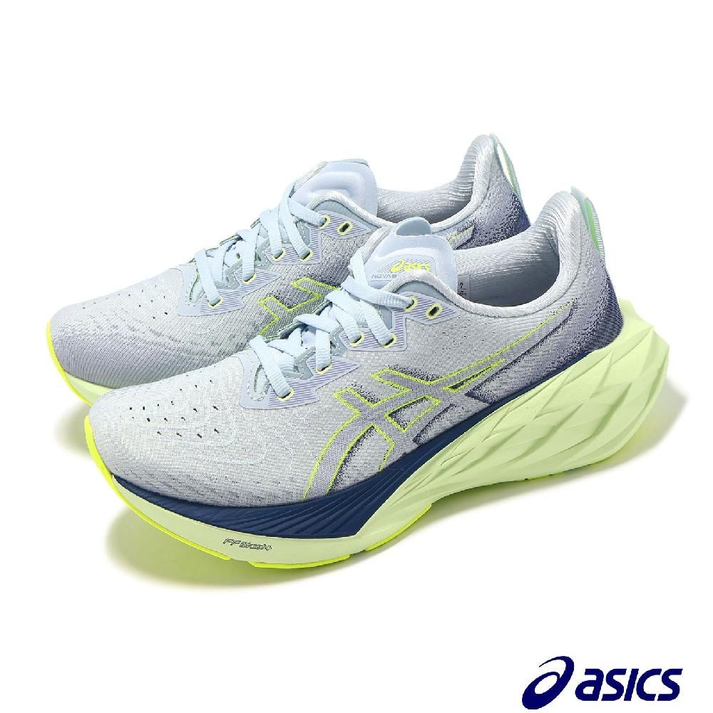 Asics 亞瑟士   慢跑鞋 NovaBlast 4 女鞋 灰 綠 彈力 厚底 運動鞋 1012B510022