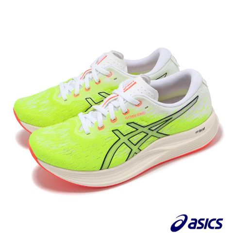 Asics 亞瑟士 競速跑鞋 EvoRide Speed 2 女鞋 螢光綠 橘 弧形大底 輕量 回彈 運動鞋 1012B597750