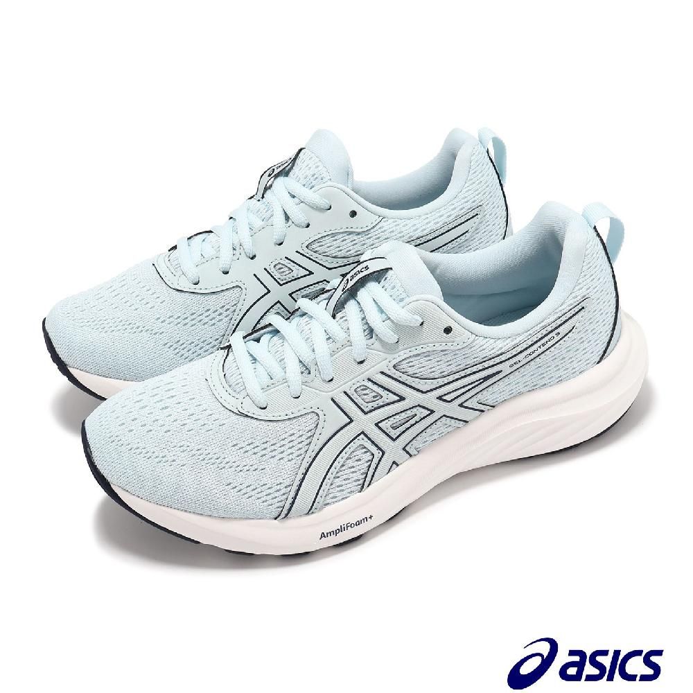 Asics 亞瑟士   慢跑鞋 GEL-Contend 9 D 女鞋 寬楦 藍白 緩衝 支撐 運動鞋 1012B789400