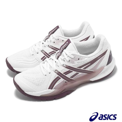 Asics 亞瑟士 羽球鞋 Powerbreak FF 女鞋 白 紫粉 輕量 支撐 室內運動 羽排鞋 1072A104100