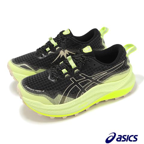 Asics 亞瑟士 越野跑鞋 Trabuco Max 3 女鞋 黑 螢光綠 厚底 回彈 抗撕裂 戶外 運動鞋 1012B606002