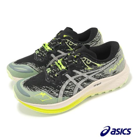 Asics 亞瑟士 越野跑鞋 Fuji Lite 5 女鞋 黑 螢光綠 回彈 抓地 運動鞋 1012B690001