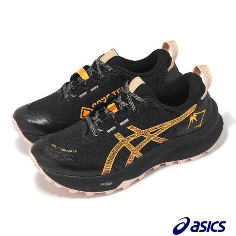 Asics 亞瑟士 Asics 亞瑟士 越野跑鞋 GEL-Trabuco 12 GTX 女鞋 黑 橘 防水 回彈 抓地 戶外 運動鞋 1012B607003