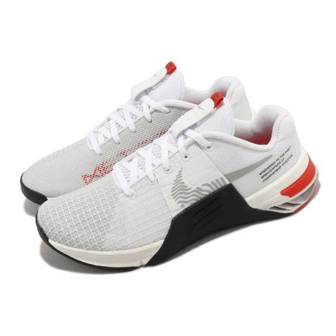 Nike 訓練鞋 Wmns Metcon 8 女鞋 白 紅 健身 重訓 舉重 運動鞋 DO9327-102