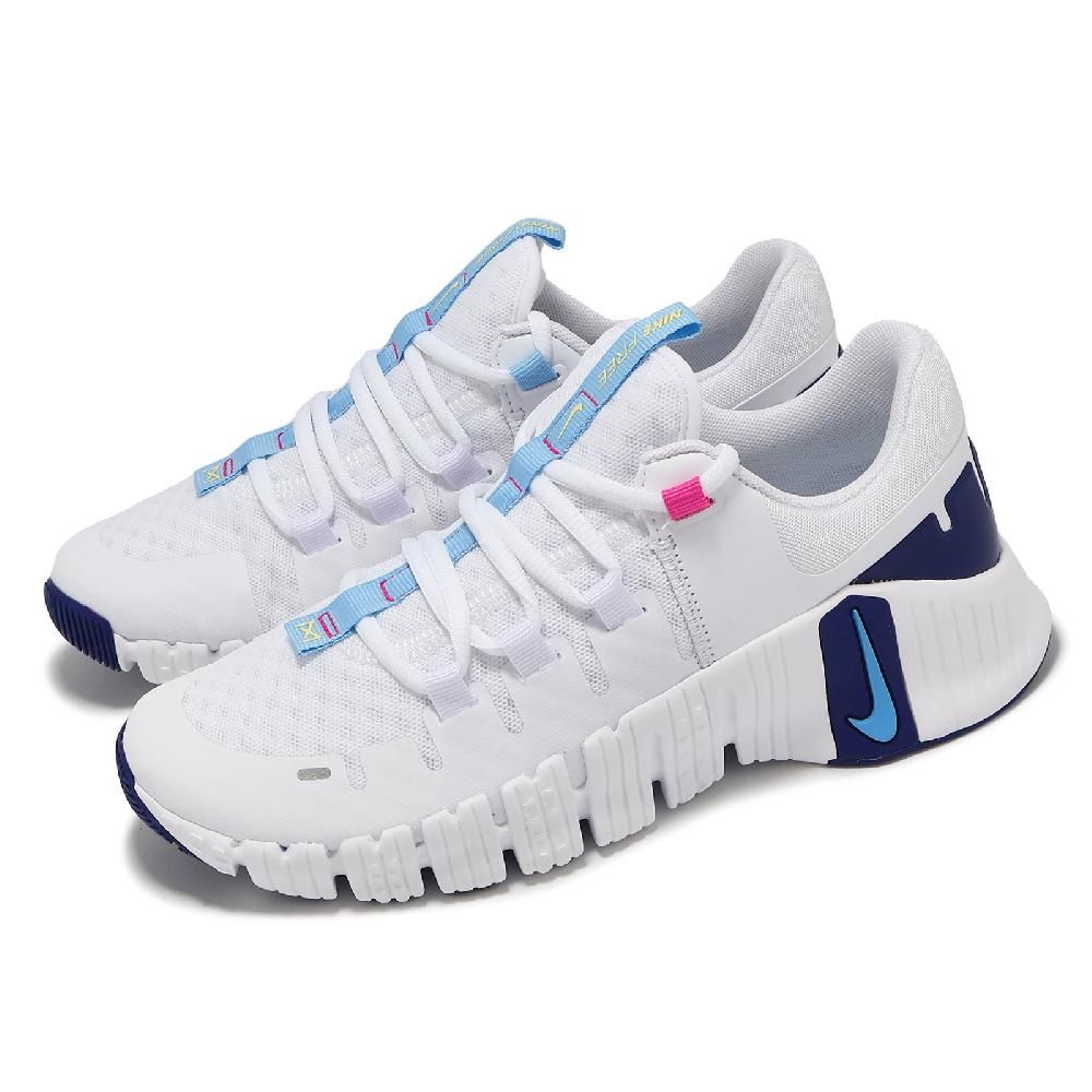 NIKE 耐吉   訓練鞋 Wmns Free Metcon 5 女鞋 白 藍 支撐 穩定 緩衝 多功能 訓練 運動鞋 DV3950-103