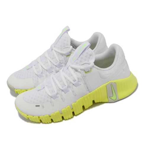 Nike 耐吉 訓練鞋 Wmns Free Metcon 5 女鞋 白 檸檬黃 健身 穩定 襪套 運動鞋 DV3950-106