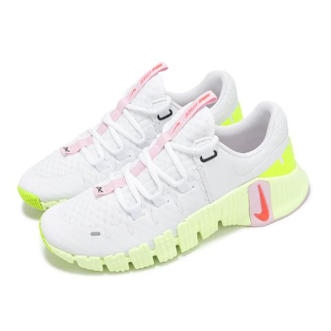 NIKE 耐吉 Nike 耐吉 訓練鞋 Wmns Free Metcon 5 女鞋 白 螢光黃 健身 運動鞋 DV3950-104