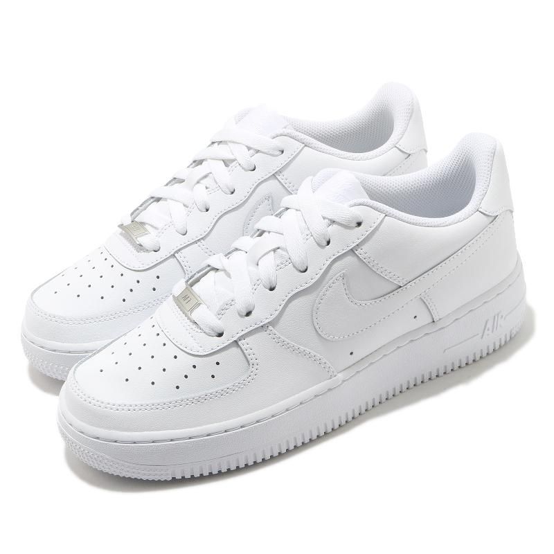 Nike 休閒鞋Air Force 1 LE GS 女鞋經典款舒適皮革簡約球鞋穿搭全白