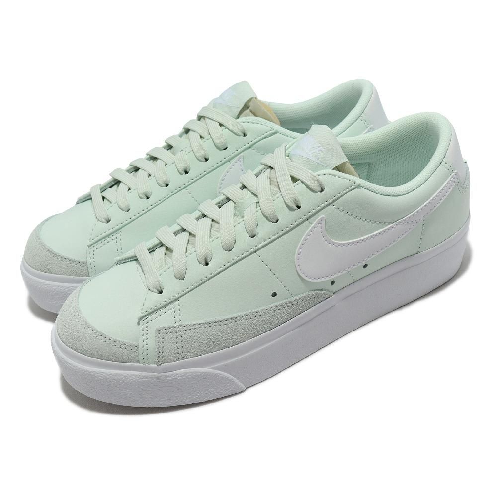 NIKE 耐吉  休閒鞋 Wmns Blazer Low Platform 女鞋 蘋果綠 厚底 增高 白勾 皮革 麂皮 DJ0292-300