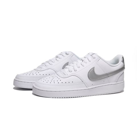 NIKE 休閒鞋 COURT VISION LOW 白 銀灰 經典 復古 女 CD5434-111