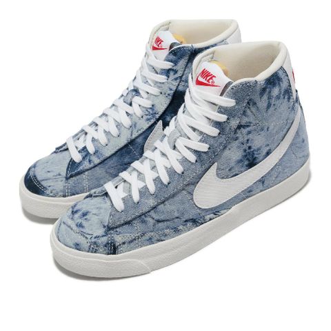 Nike 休閒鞋 Wmns Blazer Mid 77 女鞋 藍 水洗 丹寧 牛仔 高筒 DV2182-900