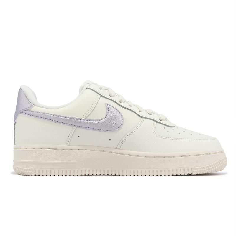 Nike】休閒鞋Wmns Air Force 1 07 ESS 米白紫金屬感女鞋AF1 DV7470-100