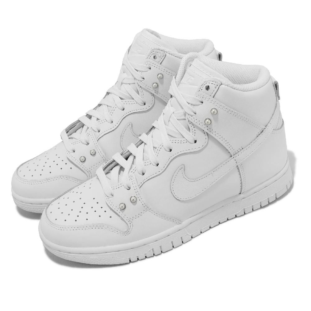 Nike 耐吉休閒鞋Wmns Dunk High SE 女鞋白全白珍珠高筒DM7607-100