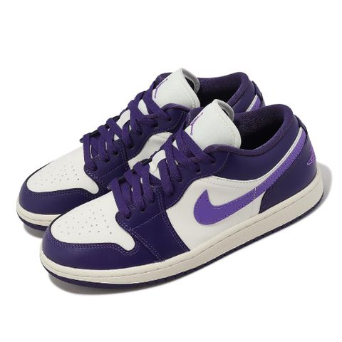 Nike 耐吉 休閒鞋 Wmns Air Jordan 1 Low 女鞋 白 紫 葡萄紫 低筒 AJ1 皮革 DC0774-502