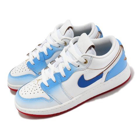 Nike 耐吉 Air Jordan 1 Low SE GS 大童鞋 女鞋 白 藍 紅 漸層 AJ1 FN8895-141