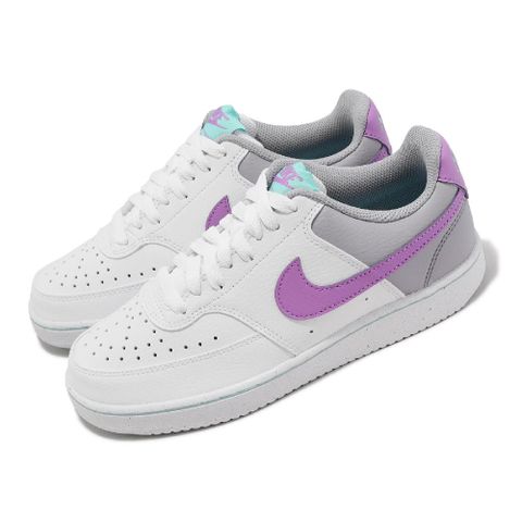 Nike 耐吉 休閒鞋 Wmns Court Vision Lo NN 女鞋 白 紫 灰 小白鞋 復古 皮革 FN7141-100