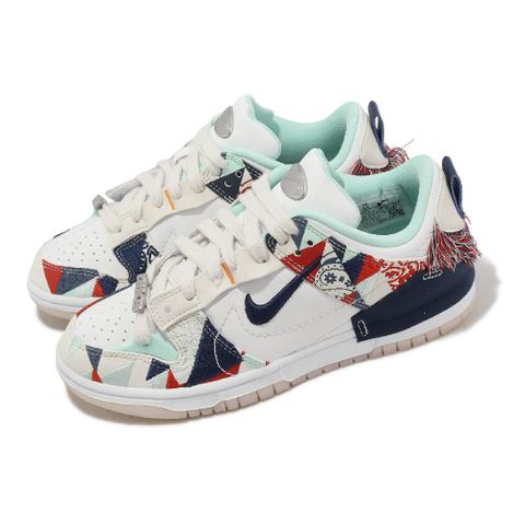 NIKE 耐吉 Wmns Dunk Low Disrupt 2 女鞋 白 藍 解構 拼接 休閒鞋 民族風 FN8917-141