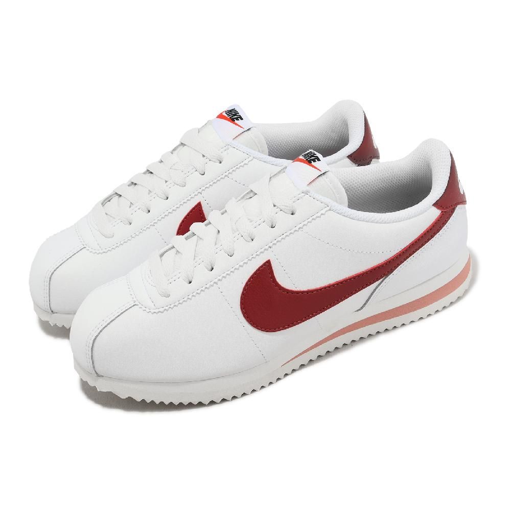 NIKE 耐吉   阿甘鞋 Wmns Cortez 女鞋 白 紅 復古 皮革 小白鞋 休閒鞋 DN1791-103