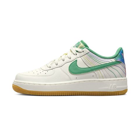 NIKE 耐吉 Air Force 1 Low GS 大童 白綠粉 AF1 經典 潮流 低筒 休閒鞋 FJ7540-100