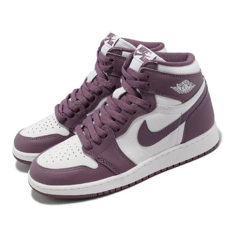 NIKE 耐吉 休閒鞋 Air Jordan 1 Retro High OG GS 女鞋 大童 白 紫 AJ1 高筒 FD1437-105