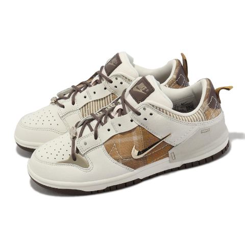 NIKE 耐吉 休閒鞋 Wmns Dunk Low Disrupt 2 女鞋 白 棕 格紋 帆布 金勾 復古  FV3640-071