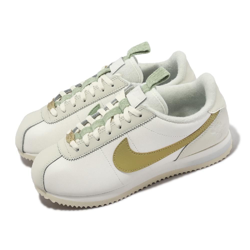 Nike 耐吉休閒鞋Wmns Cortez 女鞋白黃阿甘鞋皮革花卉復古運動鞋FV3639