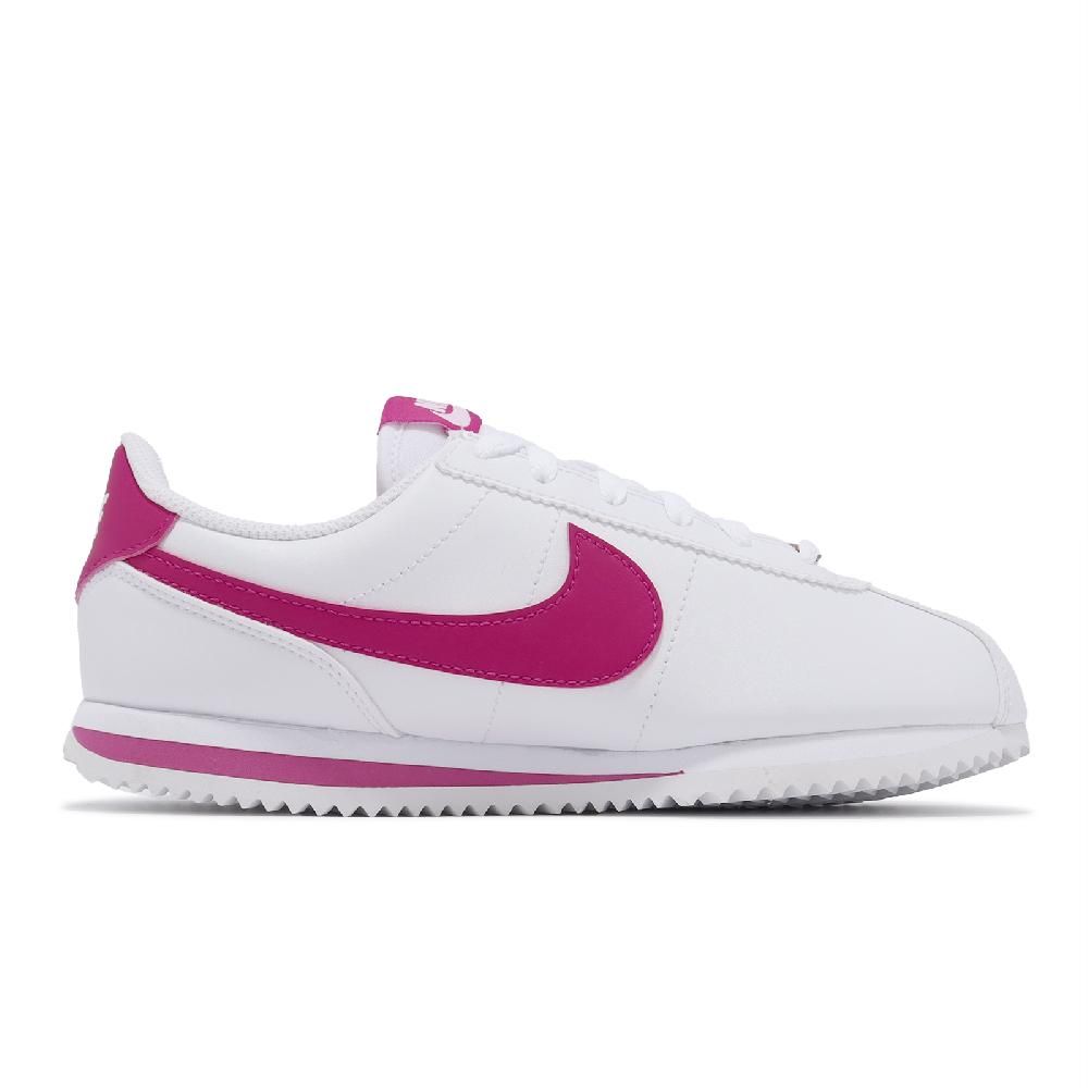 NIKE 耐吉   休閒鞋 Cortez Basic SL GS 大童 女鞋 白 桃紅 皮革 阿甘鞋 運動鞋   904764-109