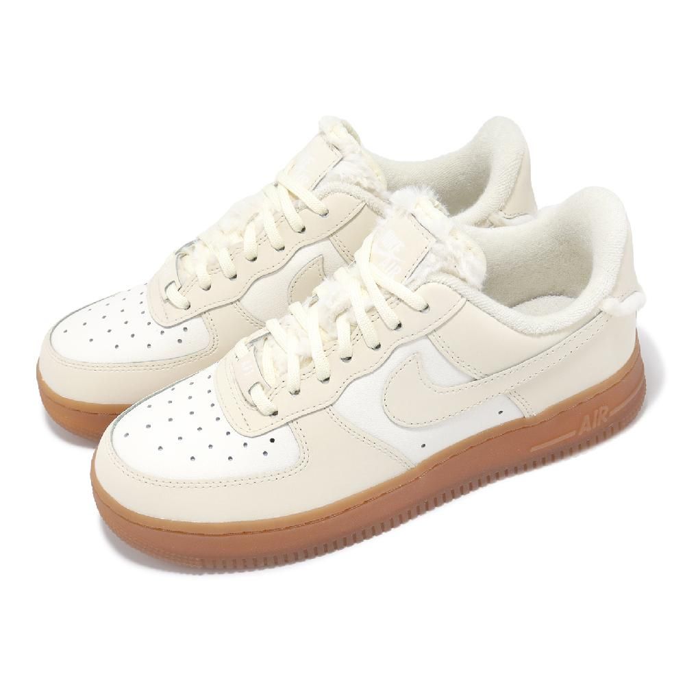 NIKE 耐吉   休閒鞋 Wmns Air Force 1 LX 女鞋 米白 白 焦糖牛奶 AF1 毛絨絨 FV3701-119