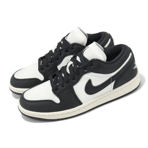 Nike 耐吉 休閒鞋 Wmns Air Jordan 1 女鞋 男鞋 黑 白 低筒 熊貓 復古 絲綢 運動鞋 FB9893-101