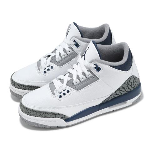 Nike 耐吉 休閒鞋 Air Jordan 3 Retro GS 大童 女鞋 白 灰 午夜藍 三代 復刻 AJ3 DM0967-140