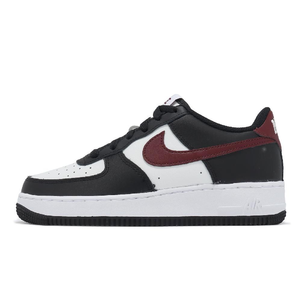 NIKE 耐吉   休閒鞋 Air Force 1 GS 大童 女鞋 黑 紅 AF1 皮革 經典 FZ4351-001