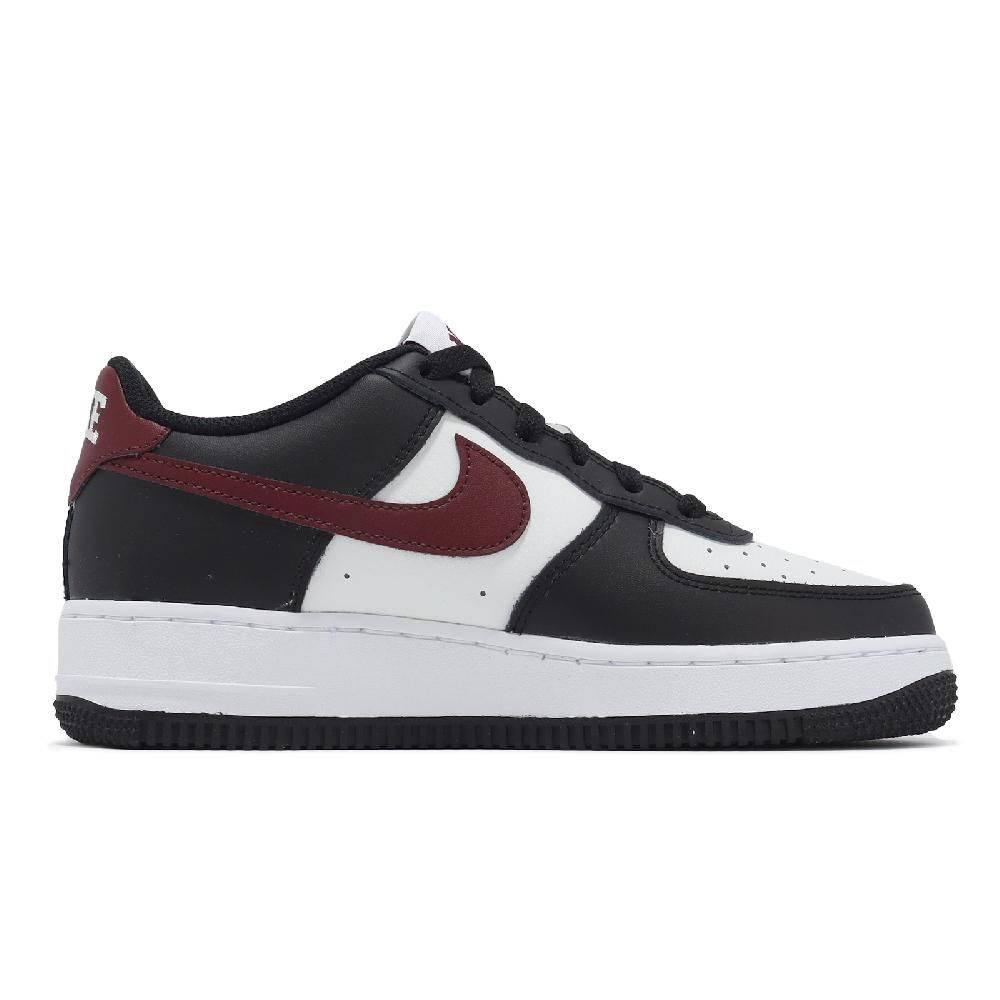 NIKE 耐吉   休閒鞋 Air Force 1 GS 大童 女鞋 黑 紅 AF1 皮革 經典 FZ4351-001