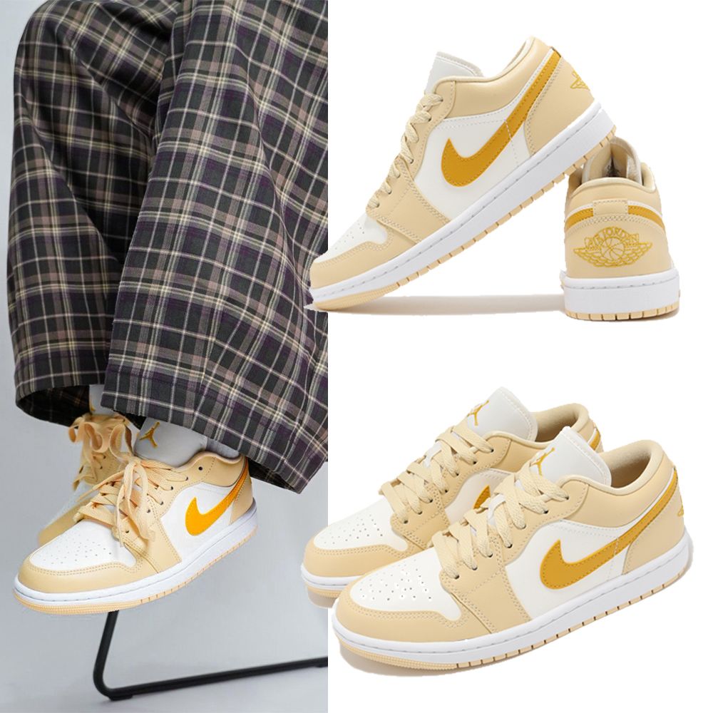 NIKE 耐吉   休閒鞋 Wmns Air Jordan 1 Low 女鞋 黃 白 Team Gold AJ1 低筒 DC0774-170