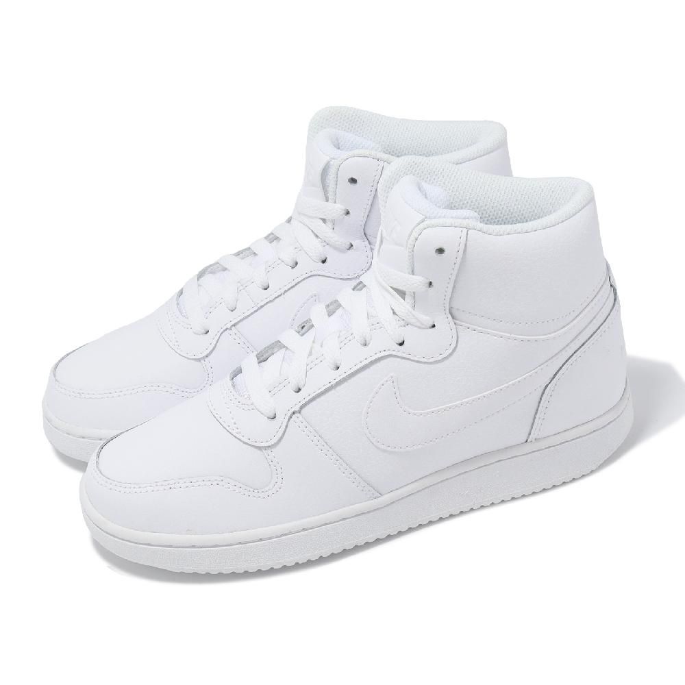 Nike 耐吉休閒鞋Wmns Ebernon MID 女鞋白全白復古高筒小白鞋AQ1778-100