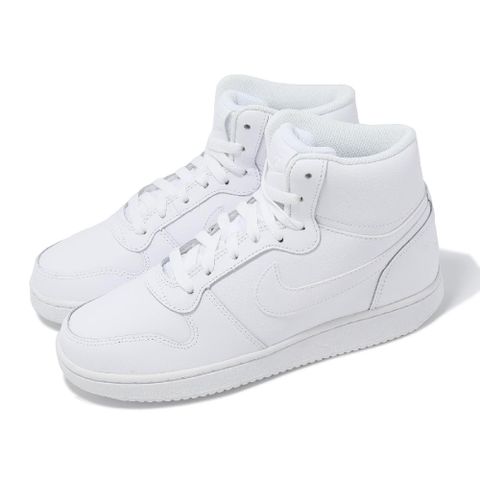 Nike 耐吉 休閒鞋 Wmns Ebernon MID 女鞋 白 全白 復古 高筒 小白鞋 AQ1778-100