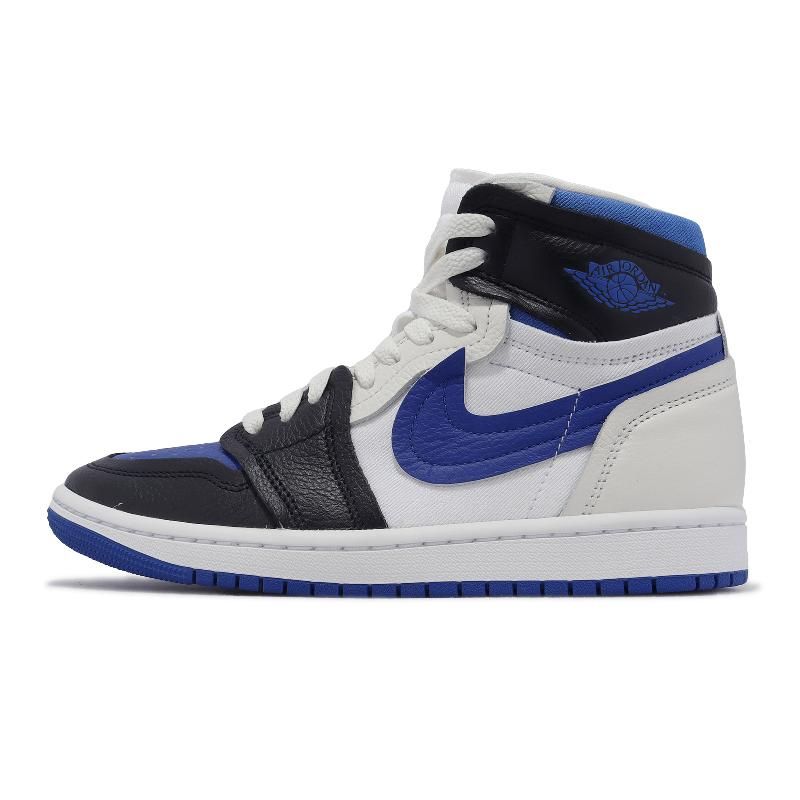 Nike 耐吉Wmns Air Jordan 1 MM High 白黑藍女鞋喬丹1代皮革高筒休閒鞋