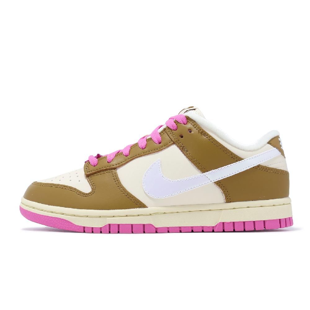 NIKE 耐吉   休閒鞋 Wmns Dunk Low SE Just Do It 女鞋 卡其 粉 皮革 經典 低筒 FD8683-700