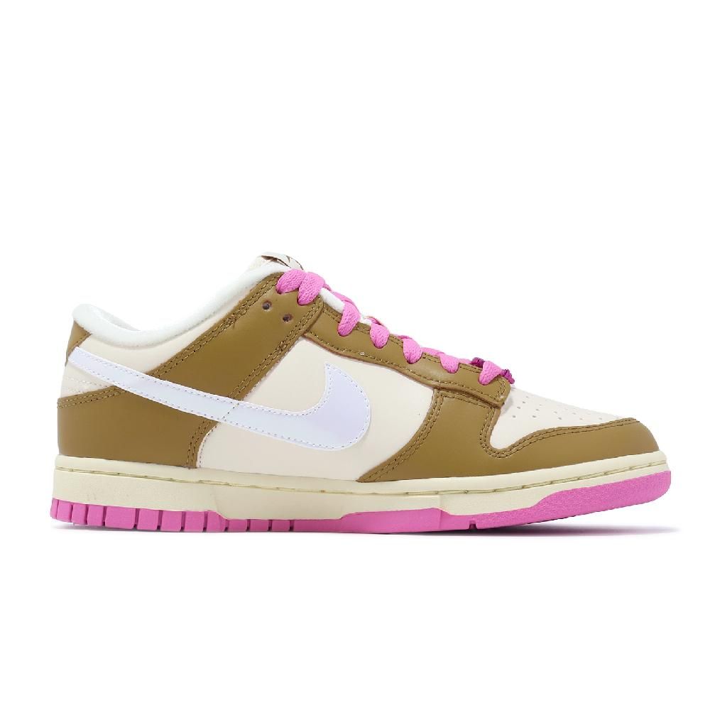 NIKE 耐吉   休閒鞋 Wmns Dunk Low SE Just Do It 女鞋 卡其 粉 皮革 經典 低筒 FD8683-700