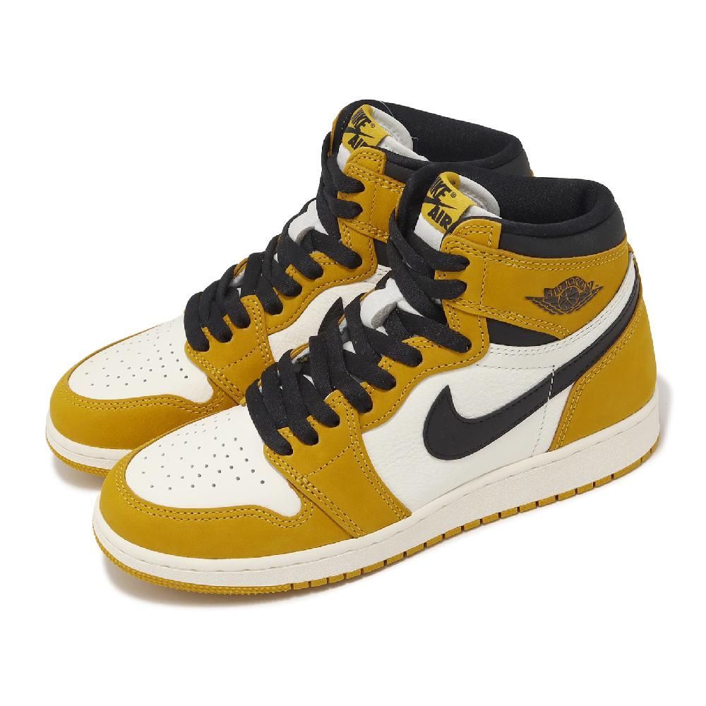 Nike 耐吉休閒鞋Jordan 1 Retro High OG GS 大童女鞋黃黑AJ1 FD1437