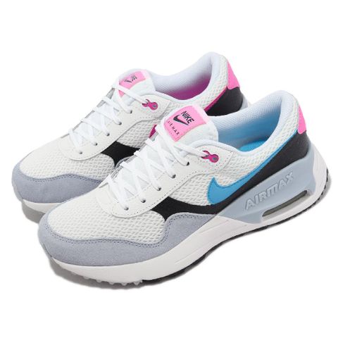 NIKE 耐吉 休閒鞋 Air Max Systm GS 大童鞋 女鞋 白 藍 陰陽鞋 氣墊 緩震 復古款 運動鞋 DQ0284-106