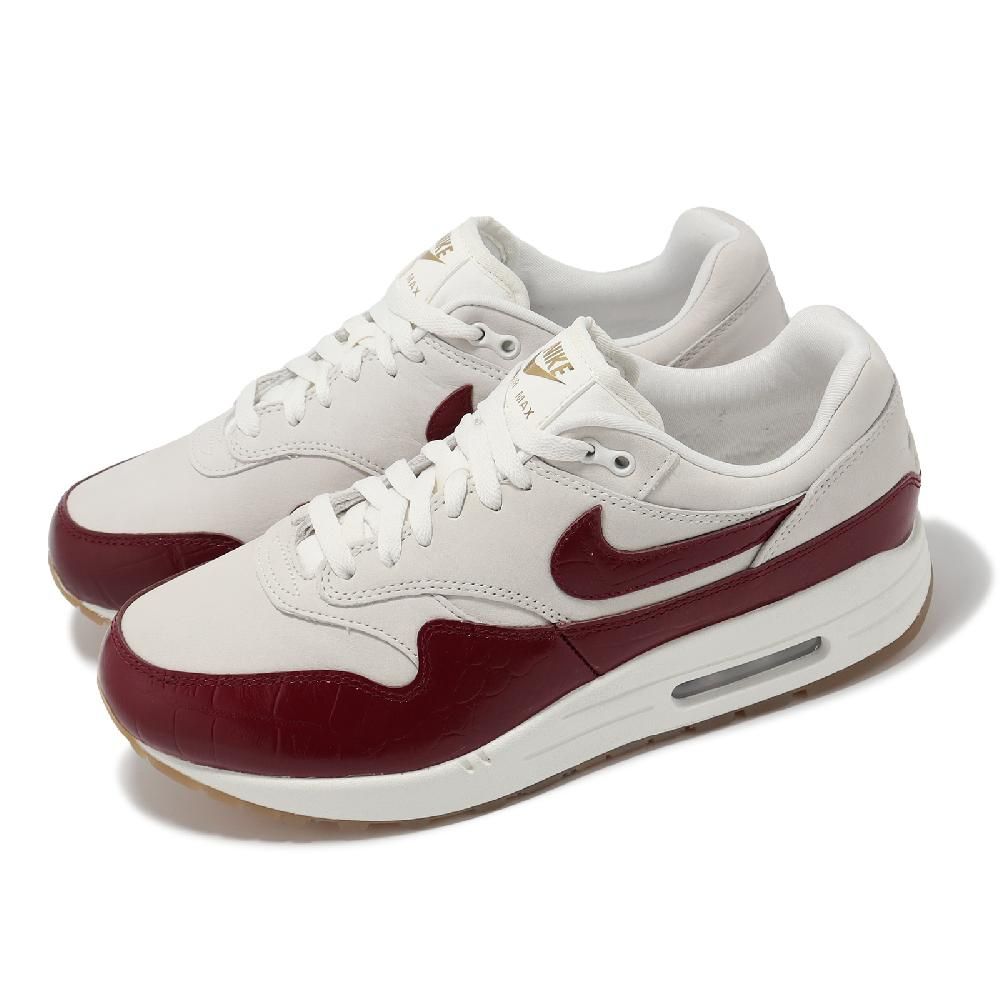 NIKE 耐吉   休閒鞋 Wmns Air Max 1 LX Team Red 女鞋 男鞋 米白 紅 皮革 復古 膠底 FJ3169-100