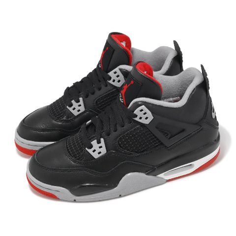 Nike 耐吉 Air Jordan 4 Retro Bred Reimagined 黑 紅 大童 女鞋 4代 FQ8213-006