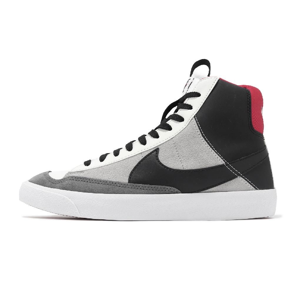 NIKE 耐吉   休閒鞋 Blazer Mid 77 SE D GS 大童 女鞋 灰 紅 高筒 皮革 經典 板鞋 DH8640-100