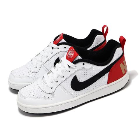 NIKE 耐吉 休閒鞋 Court Borough Low GS 大童 女鞋 白 紅 皮革 低筒 運動鞋 DD8495-106